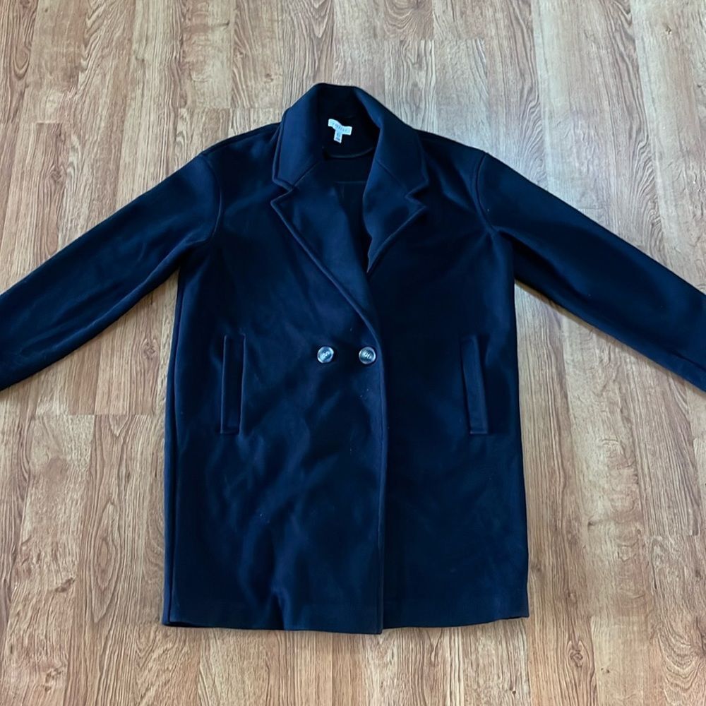 Topshop Black Oversized Peacoat Womens Sz 8